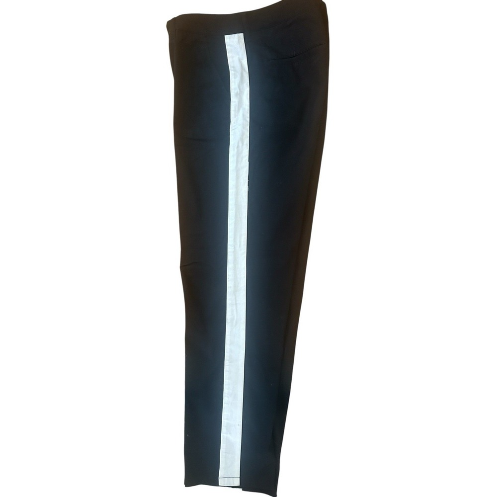 ASOS Design Men's Black Trousers with White Side Stripe Slim Fit 34x32